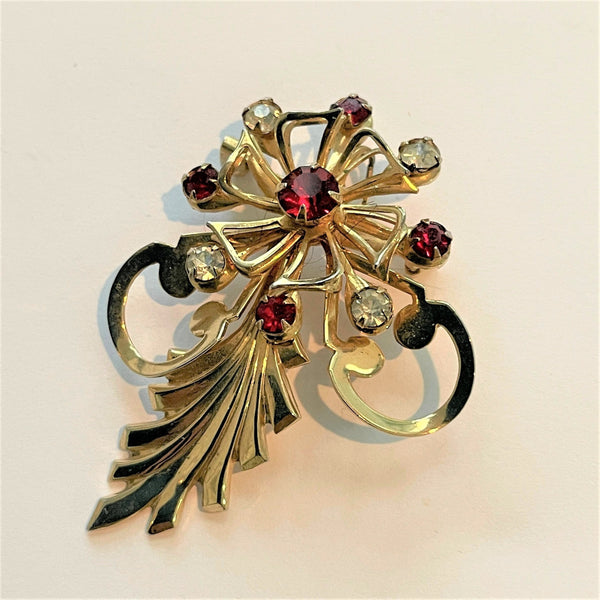 Rhinestone Freeform Vintage Brooch-Vintageonline-Vintage Online