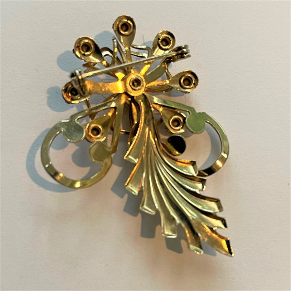 Rhinestone Freeform Vintage Brooch-Vintageonline-Vintage Online