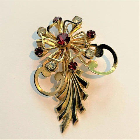 Rhinestone Freeform Vintage Brooch-Vintageonline-Vintage Online
