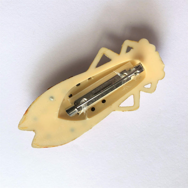 Rhinestone Set Cicada Brooch-Vintageonline-Vintage Online