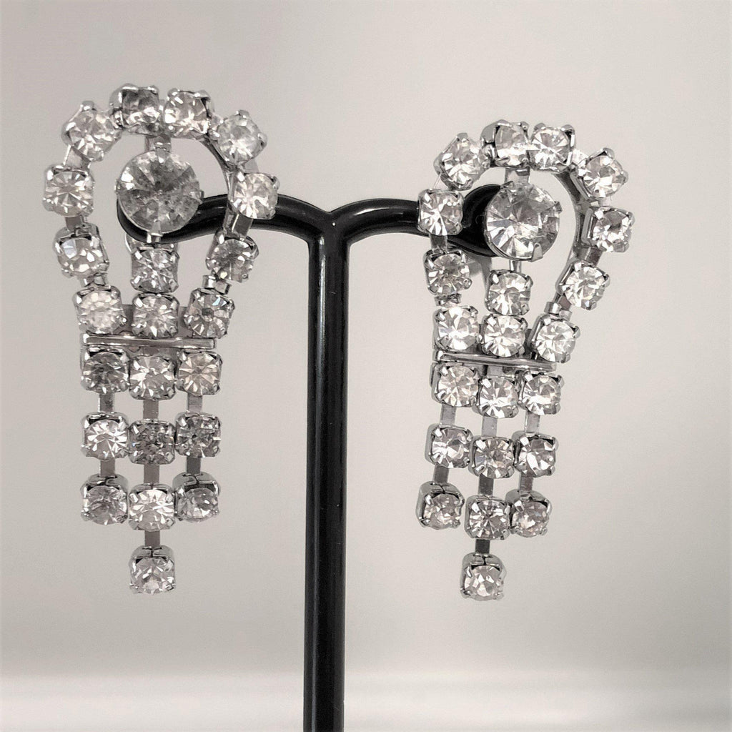 Rhinestone Vintage Drop Earrings-Vintageonline-Vintage Online