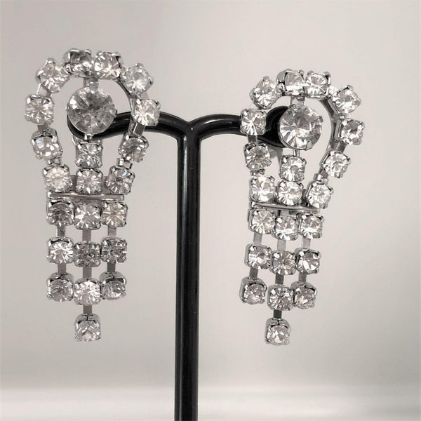 Rhinestone Vintage Drop Earrings-Vintageonline-Vintage Online