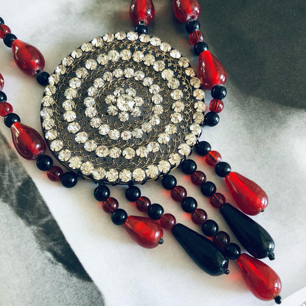 Rhinestone Vintage Style Festoon Necklace-Boletta-Vintage Online