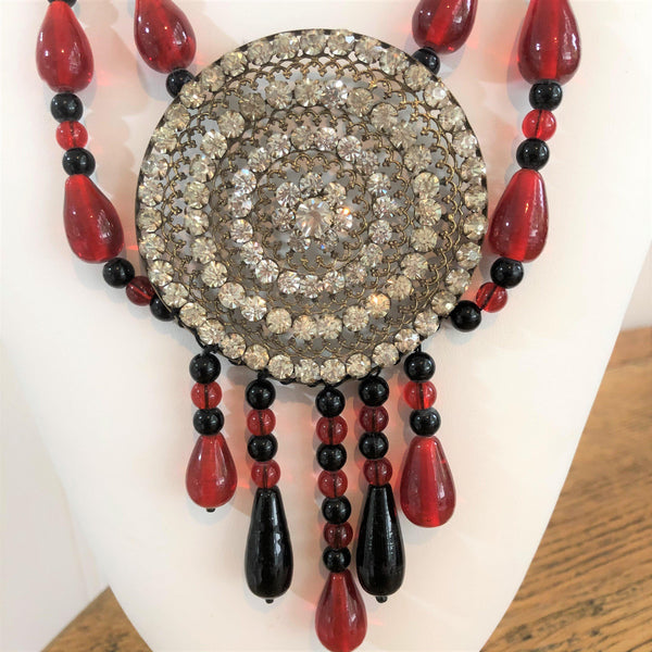 Rhinestone Vintage Style Festoon Necklace-Boletta-Vintage Online