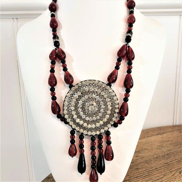 Vintage Style Rhinestone Bead Necklace Vintageonline
