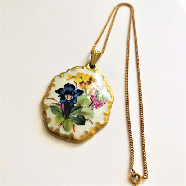 Rosenthal Germany Hand Painted China Pendant 1950's-Rosenthal Germany-Vintage Online