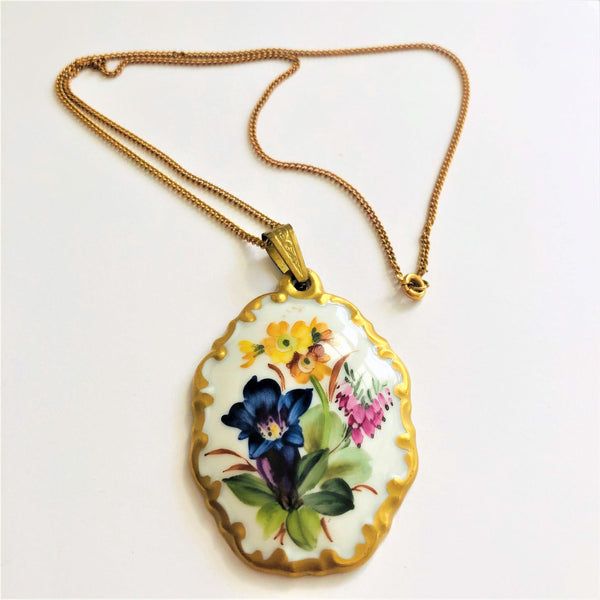 Rosenthal Germany Hand Painted China Pendant, Vintageonline
