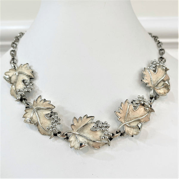 Sarah Coventry Vintage 1960's Enamelled Leaf Necklace & Bracelet-Sarah Coventry-Vintage Online