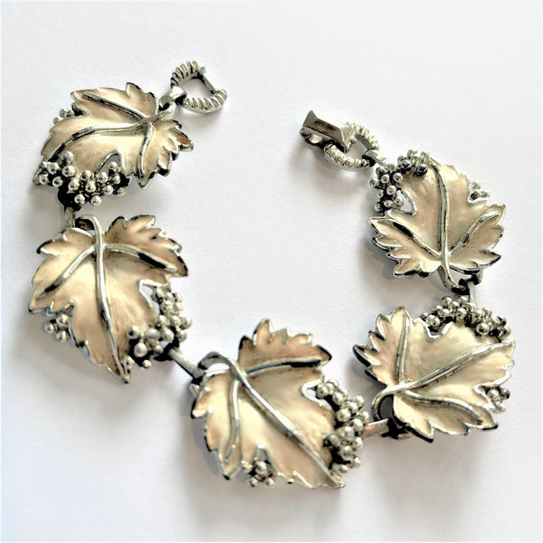 Sarah Coventry Vintage 1960's Enamelled Leaf Necklace & Bracelet-Sarah Coventry-Vintage Online