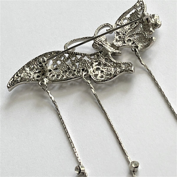 Silver tone Butterfly Brooch-Vintageonline-Vintage Online