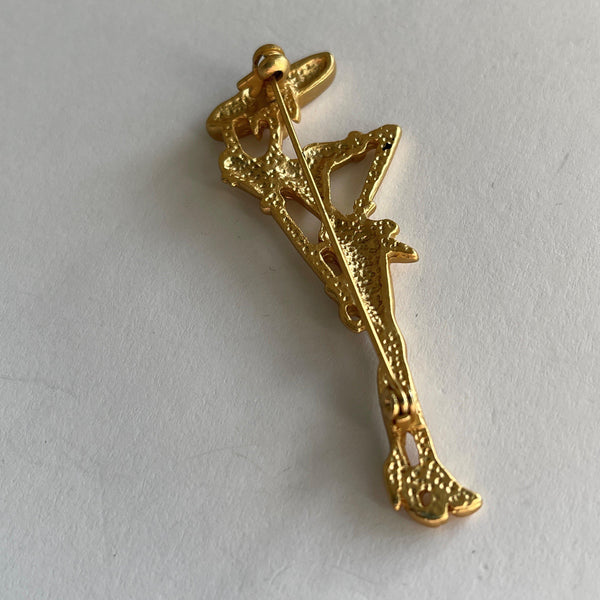 Stylish Gold tone Lady Brooch-Vintageonline-Vintage Online