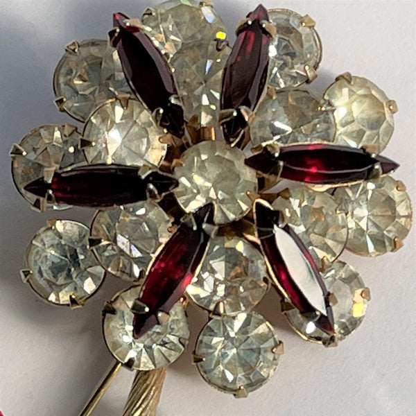 Three Dimensional Rhinestone Designer Vintage Brooch-Vintageonline-Vintage Online