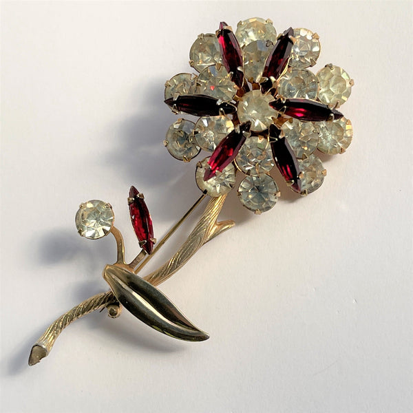 Three Dimensional Rhinestone Designer Vintage Brooch-Vintageonline-Vintage Online