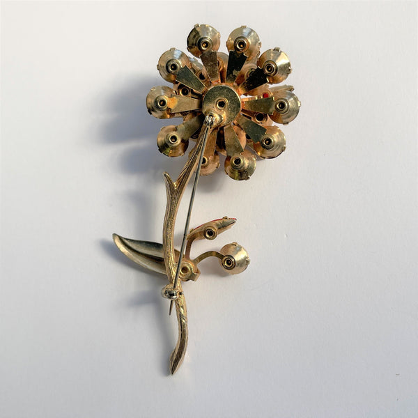 Three Dimensional Rhinestone Designer Vintage Brooch-Vintageonline-Vintage Online