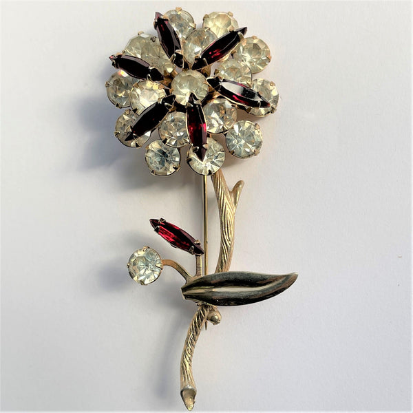 Three Dimensional Rhinestone Designer Vintage Brooch-Vintageonline-Vintage Online