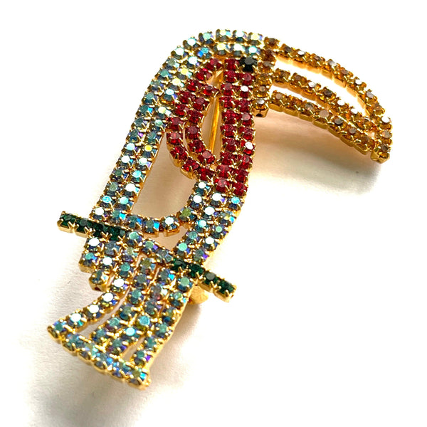 Toucan Rhinestone Czech Brooch-Vintageonline-Vintage Online