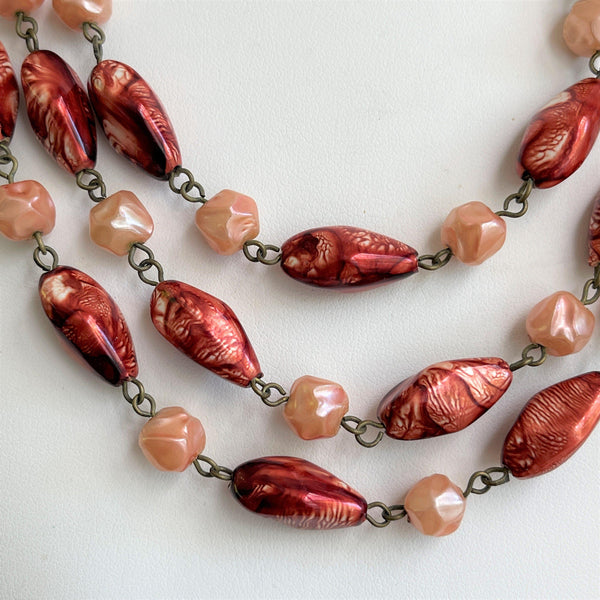 Triple Strand 50's Vintage Bead Necklace-Vintageonline-Vintage Online
