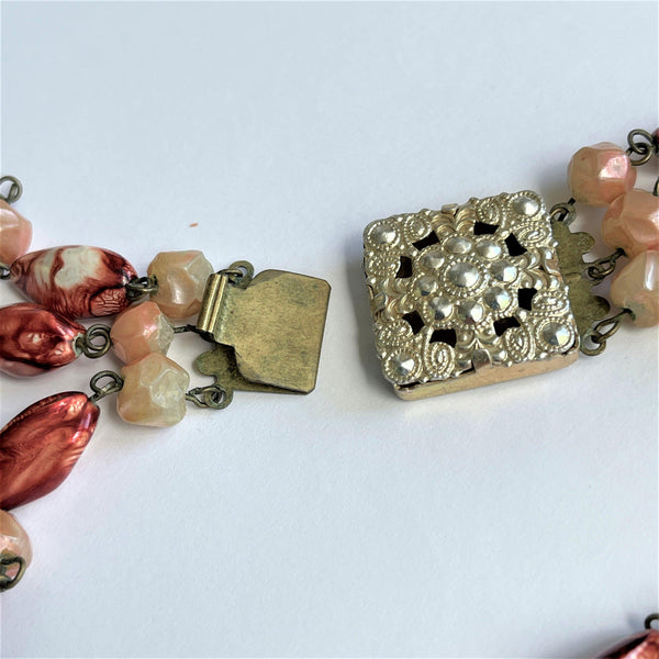 Triple Strand 50's Vintage Bead Necklace-Vintageonline-Vintage Online
