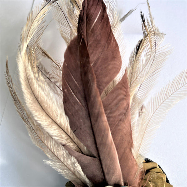 Unique Feather Hand Made Brooch-Vintageonline-Vintage Online