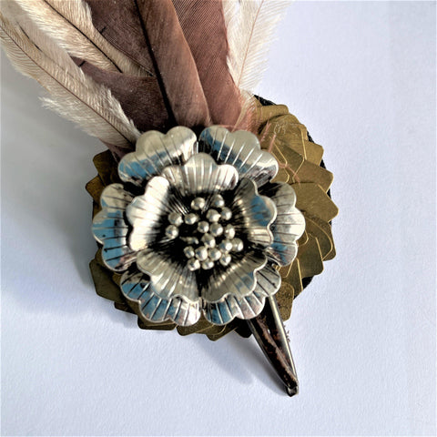 Unique Feather Hand Made Brooch-Vintageonline-Vintage Online