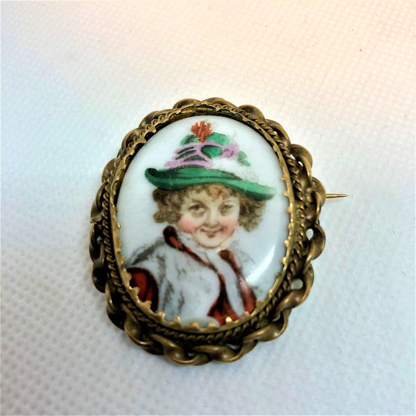 Victorian Child Portrait Framed Brooch Vintageonline