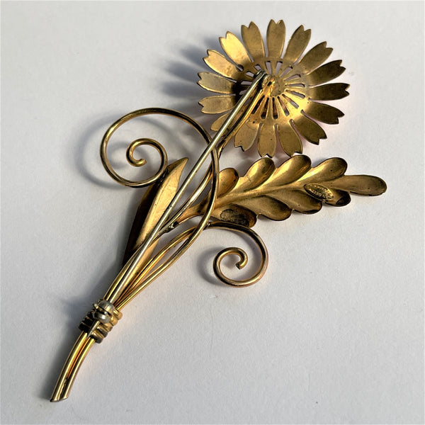 Vintage 50's Flower Head Brooch-Vintageonline-Vintage Online