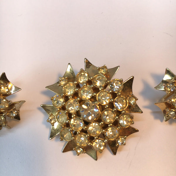 Vintage Brooch Pendant and Earring Set 1960's-Vintage Online-Vintage Online