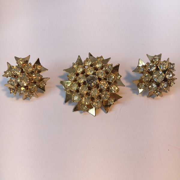 Vintage Brooch Pendant and Earring Set 1960's-Vintage Online-Vintage Online