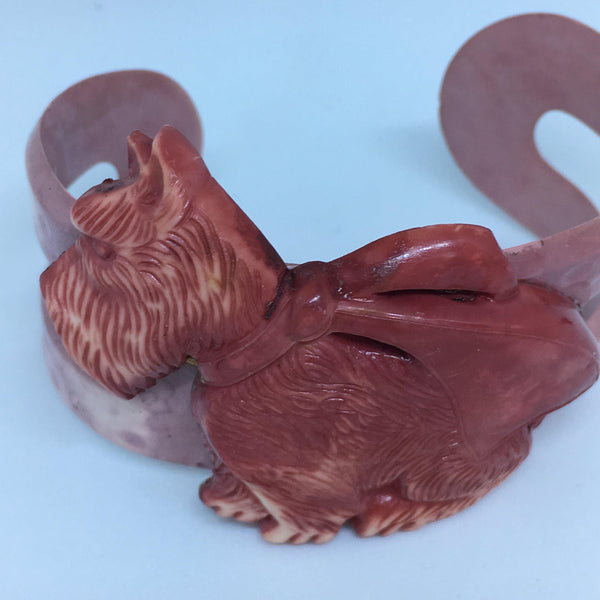 Vintage Celluloid Scotty Dog Cuff Bracelet-Vintage Online-Vintage Online