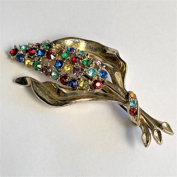 Vintage Corn Rhinestone Brooch-Vintageonline-Vintage Online