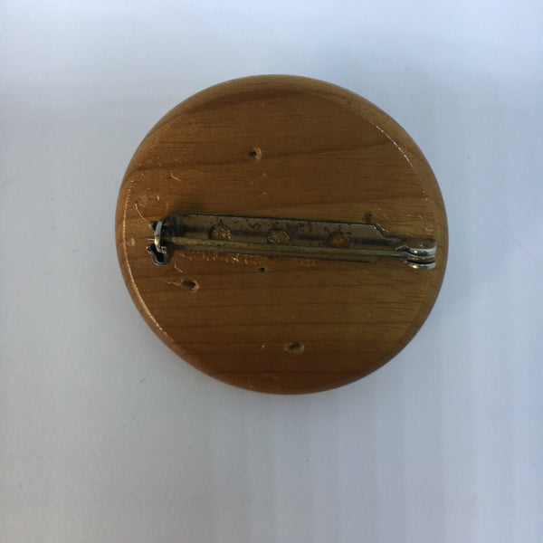 Vintage Floral Wooden Brooch-Vintage Online-Vintage Online