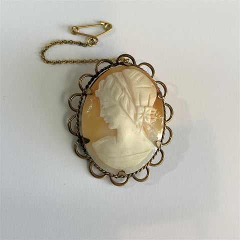 Vintage Shell Cameo Brooch-Vintageonline-Vintage Online