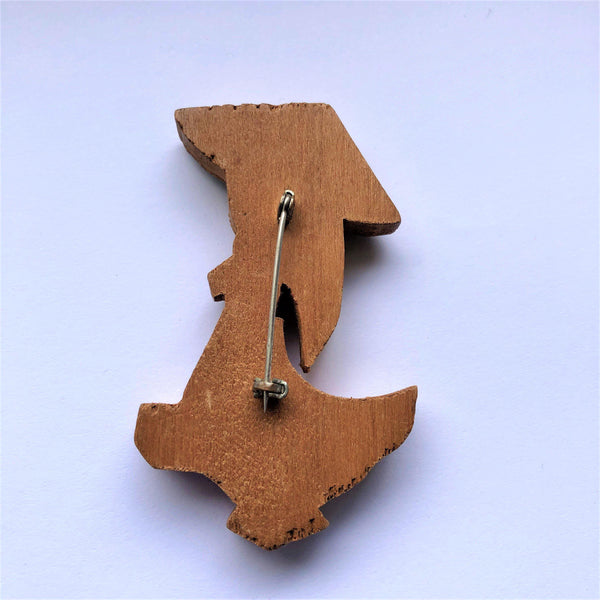 Wooden Duck Vintage Pin Brooch-Vintageonline-Vintage Online