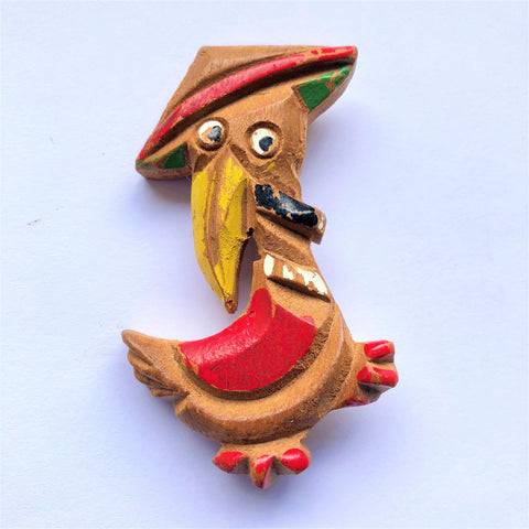 Wooden Duck Vintage Pin Brooch-Vintageonline-Vintage Online